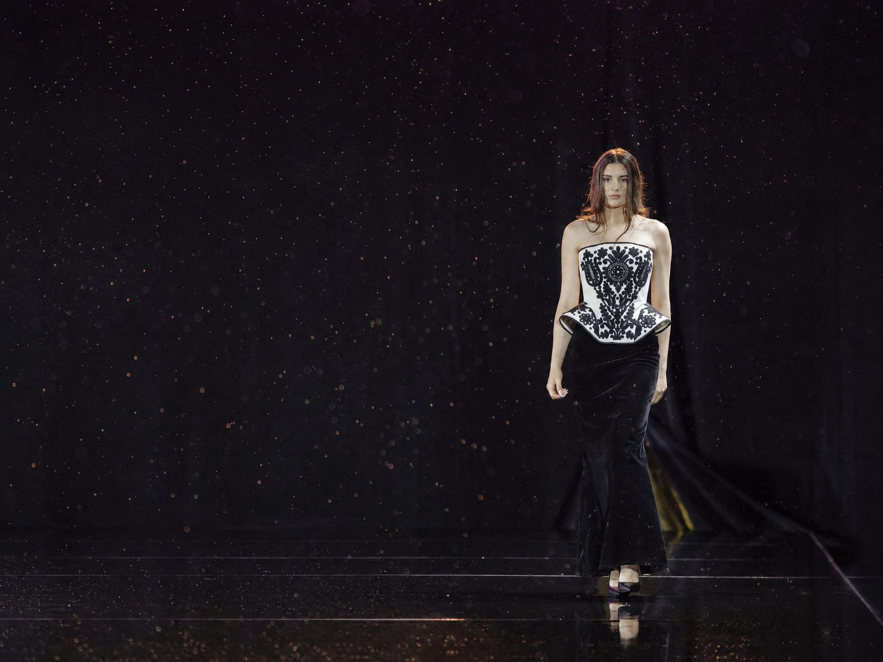 Kati Szalai embroidered couture look on the runway