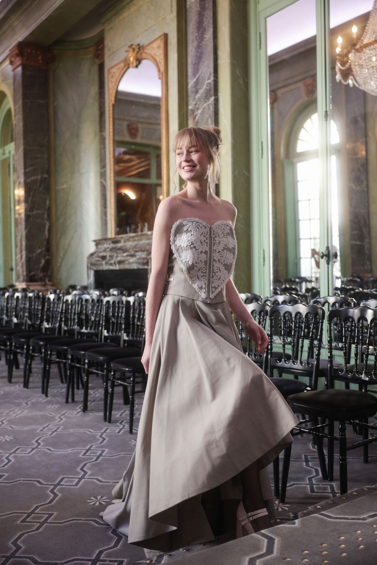 Kati Szalai Paris collection look in a gilded interior