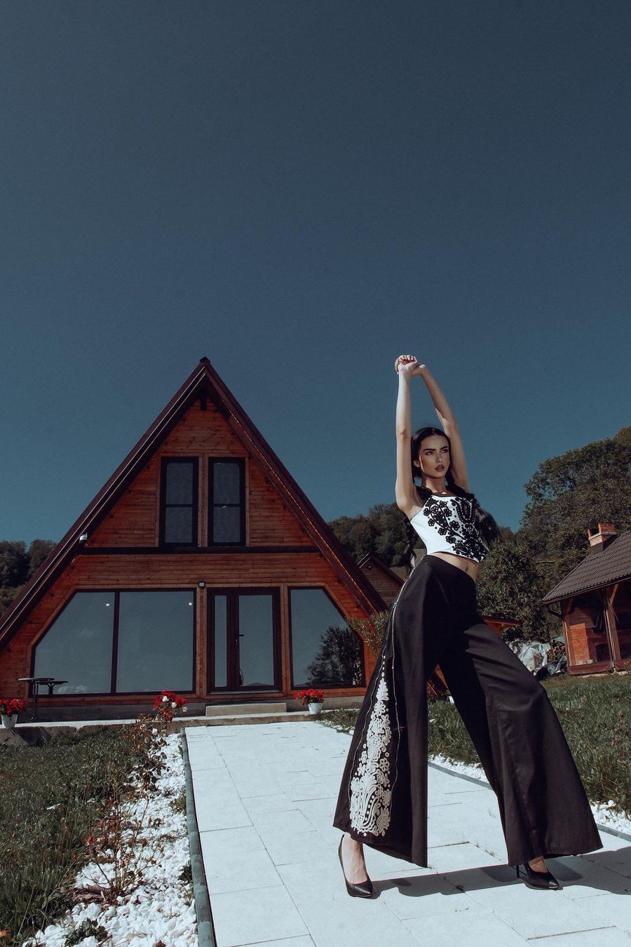 Transylvanian Couture look showing sculptural silhouette